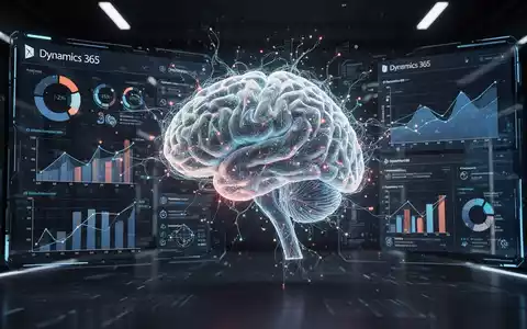 A glowing AI brain visually integrating with abstract business data and ERP interface elements on a digital display. - Foto: über boerse-global.de