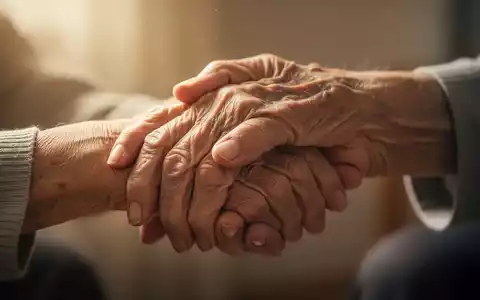 Eine pflegende Hand hält sanft die Hand eines älteren Menschen, was häusliche Demenzpflege und ihre Herausforderungen symbolisiert. - Foto: über boerse-global.de