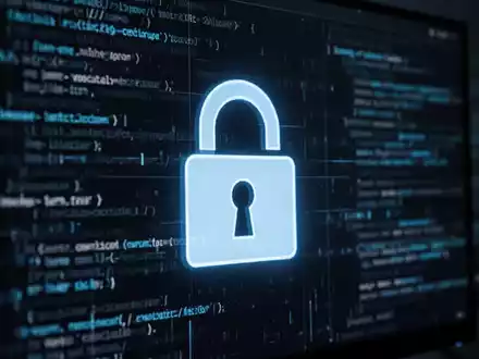 Ein digitales Vorhängeschloss-Symbol auf einem leuchtenden Computerbildschirm, der Datensicherheit und Cyber-Schutz symbolisiert. - Foto: über boerse-global.de
