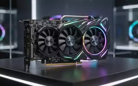 Close-up of a high-performance computer graphics card with intricate details, cooling fans, and RGB lighting. - Foto: über boerse-global.de