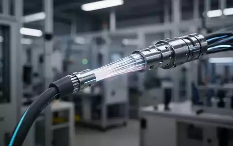 Nahaufnahme eines modernen Industriekabels mit einem subtilen Glühen vor dem Hintergrund einer Produktionsanlage. - Foto: über boerse-global.de