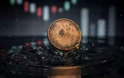 Eine einzelne, verwitterte Kupfermünze fällt schnell in dunkles Wasser, mit einem unscharfen Diagramm im Hintergrund, das einen starken Rückgang zeigt. - Foto: über boerse-global.de