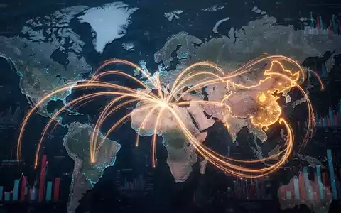 Eine stilisierte, hochtechnologische Karte von Europa und China, verbunden durch leuchtende digitale Handelsrouten, die die Handelsbeziehungen darstellen. - Foto: über boerse-global.de
