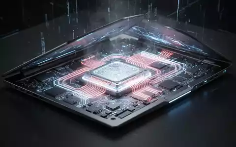 A futuristic laptop with visible, glowing internal cooling components, highlighting advanced thermal management technology inside a sleek design. - Foto: über boerse-global.de