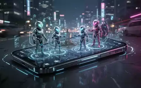 An iPhone screen shows animated AR characters, a robot and a cat, seemingly interacting with a real-world living room. - Foto: über boerse-global.de