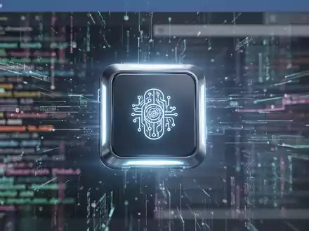 A glowing, futuristic AI button integrated into a blurred digital interface, representing Microsoft Copilot in Office. - Foto: über boerse-global.de