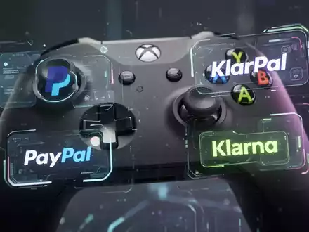 Xbox controller with digital payment icons for PayPal and Klarna, symbolizing BNPL integration for gaming purchases. - Foto: über boerse-global.de