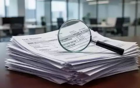 Ein Stapel Finanzdokumente mit Rechnungen und Steuerformularen, ein Vergrößerungsglas liegt darauf und hebt Text hervor. - Foto: über boerse-global.de