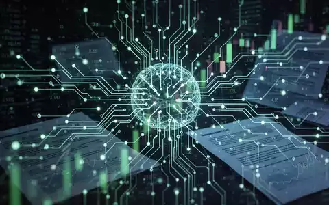 A glowing, intricate neural network pattern superimposed over abstract financial charts and digital documents, representing AI in finance. - Foto: über boerse-global.de