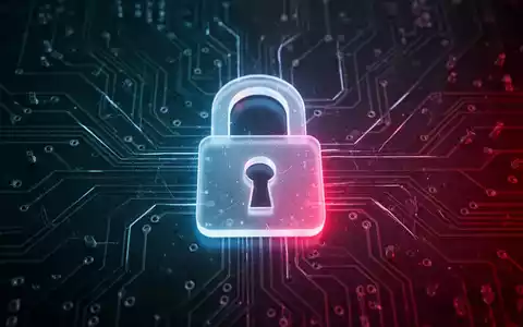 A glowing digital padlock icon on a dark, circuit board background, symbolizing cybersecurity and network disruption. - Foto: über boerse-global.de