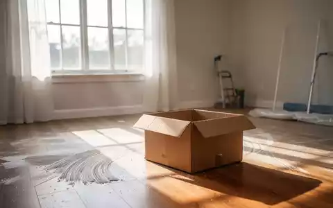 Ein aufgeräumtes Zimmer nach einer professionellen Entrümpelung, mit sauberem Boden und einem leeren Karton. Sonnenlicht strömt herein. - Foto: über boerse-global.de