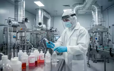 Ein Chemiker in Schutzkleidung arbeitet in einem Labor mit chemischen Apparaturen, die auf Sicherheit und Präzision hinweisen. - Foto: über boerse-global.de