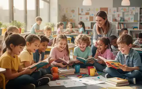 Eine vielfältige Gruppe von Kindern unterschiedlichen Alters, die in einer modernen Lernumgebung miteinander interagieren und lernen. - Foto: über boerse-global.de