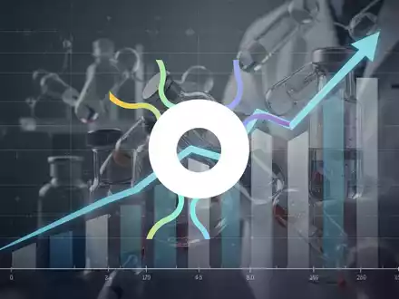 Ein stilisierter Graph mit starkem Aufwärtstrend, kombiniert mit abstrakten Elementen aus Pharmaforschung und Medizin. - Foto: über boerse-global.de