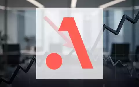 Ein roter Pfeil durchbohrt einen fallenden Finanzchart, der ein 10-Jahres-Tief symbolisiert, mit einem unscharfen Büro im Hintergrund. - Foto: über boerse-global.de