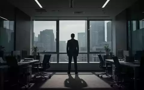 Eine Silhouette steht in einem dunklen Büro vor einem Fenster, Symbol für Unzufriedenheit und Rebellion am Arbeitsplatz. - Foto: über boerse-global.de