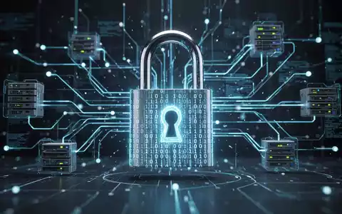 Digital padlock with binary code over a network diagram, representing data leaks and password security concerns. - Foto: über boerse-global.de