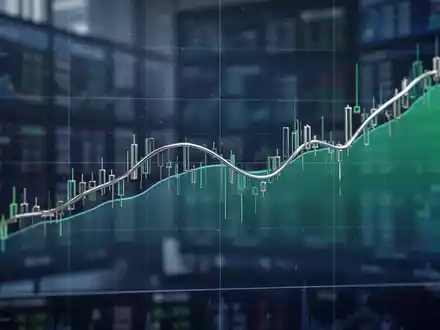 Abstrakte Darstellung eines neutralen Aktienmarktindex-Charts mit einer stabilen Linie vor einem angedeuteten Finanzhintergrund. - Foto: über boerse-global.de