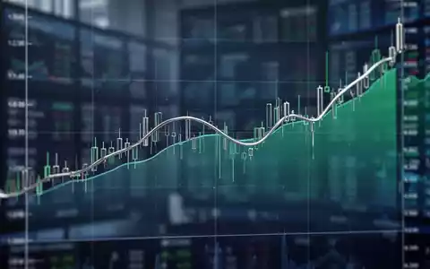 Abstrakte Darstellung eines neutralen Aktienmarktindex-Charts mit einer stabilen Linie vor einem angedeuteten Finanzhintergrund. - Foto: über boerse-global.de