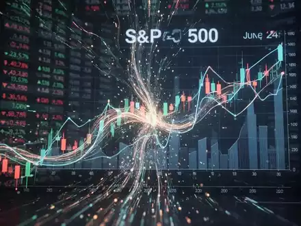 Ein stilisiertes Bild, das den S&P 500 Index darstellt, mit einem digitalen Kalender, der den 24. Juni anzeigt, um eine ETF-Ausschüttung zu symbolisieren. - Foto: über boerse-global.de