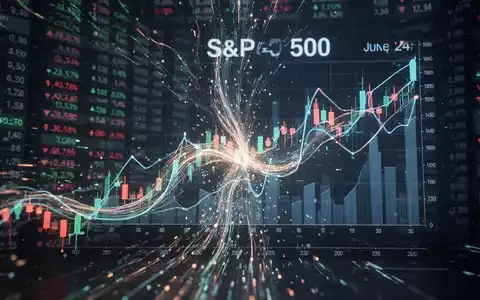 Ein stilisiertes Bild, das den S&P 500 Index darstellt, mit einem digitalen Kalender, der den 24. Juni anzeigt, um eine ETF-Ausschüttung zu symbolisieren. - Foto: über boerse-global.de