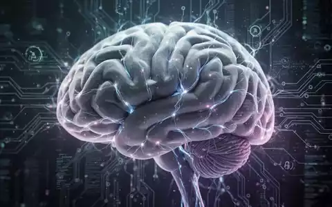 Eine Nahaufnahme eines menschlichen Gehirns mit leuchtenden neuronalen Pfaden und digitalen Datenströmen, die KI in der Neurologie symbolisieren. - Foto: über boerse-global.de