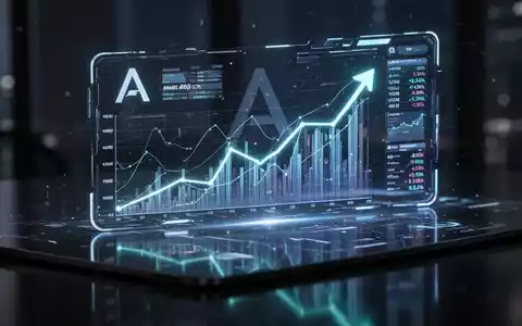 Eine futuristische digitale Benutzeroberfläche zeigt Finanzwachstumskurven und Daten, die einen schnellen ARR-Anstieg symbolisieren. - Foto: über boerse-global.de