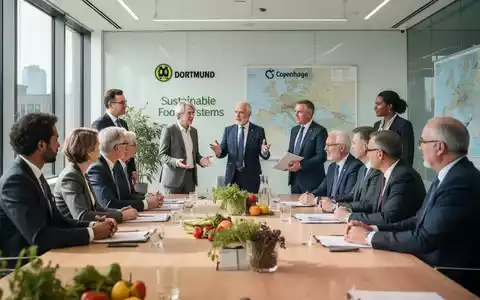 Eine Gruppe von Fachleuten und Beamten diskutiert an einem Tisch über nachhaltige Ernährungssysteme und Klimaschutzstrategien. - Foto: über boerse-global.de