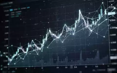 Eine stilisierte neuronale Netzvisualisierung über einem leicht fallenden Börsenchart auf einem digitalen Bildschirm. - Foto: über boerse-global.de