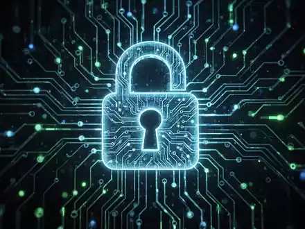 A glowing digital lock overlaid with an intricate neural network pattern, symbolizing advanced AI in cybersecurity. - Foto: über boerse-global.de