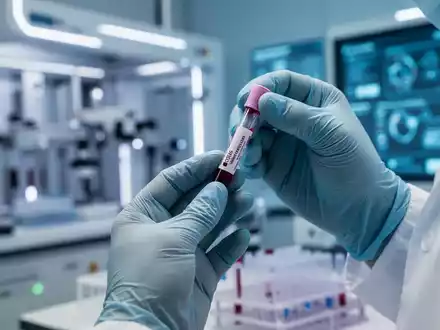 Nahaufnahme der Hände eines Wissenschaftlers, der in einem Labor eine Blutprobe für die Alzheimer-Diagnose handhabt. - Foto: über boerse-global.de