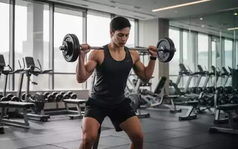 Eine Person trainiert mit Hanteln in einem modernen Fitnessstudio, konzentriert sich auf Krafttraining für nachhaltige Fitness. - Foto: über boerse-global.de
