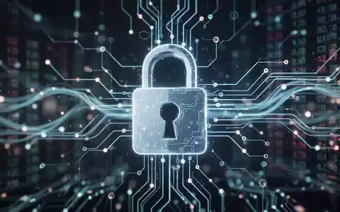 A glowing digital padlock icon superimposed over a network of interconnected blockchain nodes, symbolizing digital payment security. - Foto: über boerse-global.de