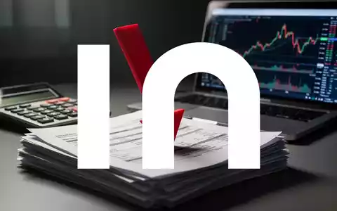 Ein roter Abwärtspfeil durchbohrt Finanzdokumente, mit einem Taschenrechner und Laptop im Hintergrund, der fallende Aktienkurse zeigt. - Foto: über boerse-global.de