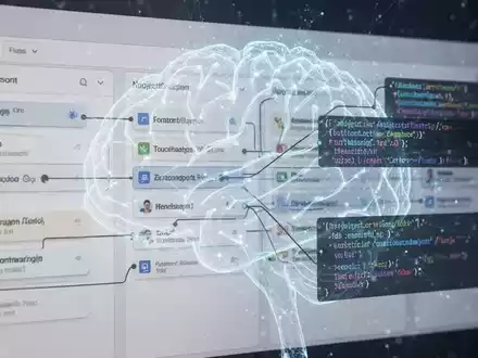 A digital illustration showing a Jira board with tasks linked to glowing lines of code, symbolizing AI integration in project management. - Foto: über boerse-global.de