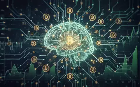 An abstract image showing glowing neural network pathways intertwined with financial data visualizations and digital currency symbols, against a dark background. - Foto: über boerse-global.de
