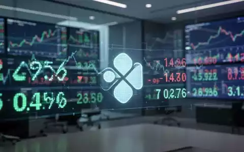 Nahaufnahme eines stilisierten Börsentickers mit Finanzdaten und dem abstrakten Symbol eines Pharmaunternehmens. - Foto: über boerse-global.de