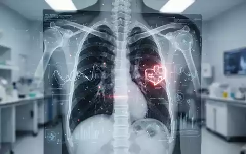Nahaufnahme einer Lungen-CT-Aufnahme mit digitalen Überlagerungen, die medizinische Diagnose und technologischen Fortschritt darstellen. - Foto: über boerse-global.de