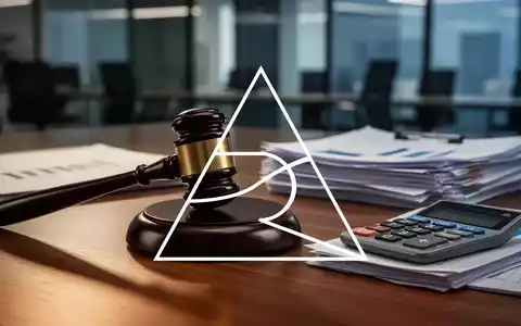 Ein Richterhammer liegt auf einem Holztisch neben Finanzdokumenten, einem Taschenrechner und einem Stift. - Foto: über boerse-global.de