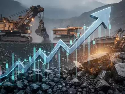 Abstrakte Darstellung eines starken Anstiegs im Aktienkurs, mit Elementen, die den Materialsektor andeuten. - Foto: über boerse-global.de