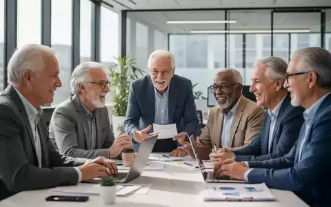 Ältere Arbeitnehmer in einem modernen Büro, die zusammenarbeiten und sich austauschen, umgeben von einer positiven Atmosphäre. - Foto: über boerse-global.de