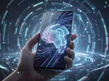 Ein schlankes, modernes OPPO Reno16 Smartphone wird von einer Hand gehalten, im Hintergrund verschwommene, futuristische Lichter. - Foto: über boerse-global.de