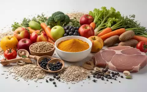 Eine Nahaufnahme einer ästhetisch arrangierten Auswahl an gesunden Lebensmitteln wie Obst, Gemüse, Vollkornprodukten und magerem Eiweiß. - Foto: über boerse-global.de