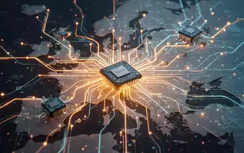 A glowing network of microchips and data streams superimposed over a map of Europe, symbolizing EU investment in AI infrastructure. - Foto: über boerse-global.de