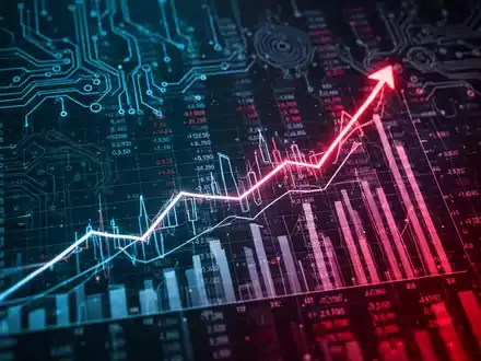 A digital financial ledger with glowing lines showing rising costs and abstract AI circuit patterns, symbolizing the increasing financial burden of AI for businesses. - Foto: über boerse-global.de