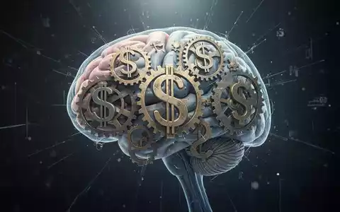Eine stilisierte Darstellung eines Gehirns mit Zahnrädern und Dollarsymbolen, die psychische Gesundheit und Finanzen verbinden. - Foto: über boerse-global.de