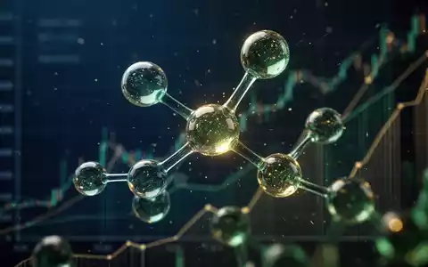 Eine stilisierte, leuchtende Molekularstruktur mit angedeuteten Finanzdiagrammen im Hintergrund, die Biotechnologie und Wachstum darstellt. - Foto: über boerse-global.de