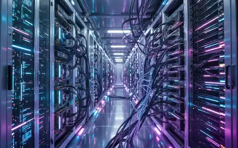 Interior of a modern data center with glowing GPU servers, symbolizing AI computing power and cloud infrastructure deals. - Foto: über boerse-global.de