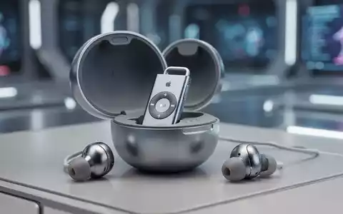 A sleek, minimalist, screenless AI audio wearable device with a premium metal finish in an egg-shaped charging case next to earbuds. - Foto: über boerse-global.de