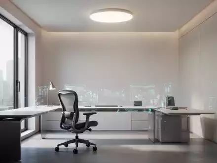 Ein minimalistisches Homeoffice mit intelligenten Beleuchtungssystemen, ergonomischen Möbeln und natürlichem Licht, das Ruhe und Funktionalität ausstrahlt. - Foto: über boerse-global.de